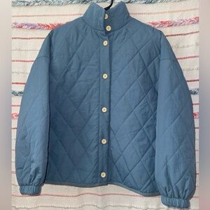 ANDREE BY UNIT Blue Quilted Puffer Jacket